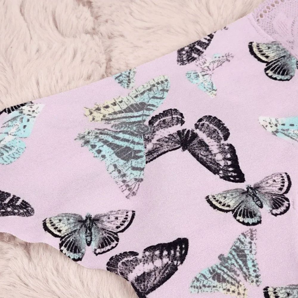 NWT VS PINK Lavender Butterflies Tanga: XS Elegance! NWT - Picture 5 of 5